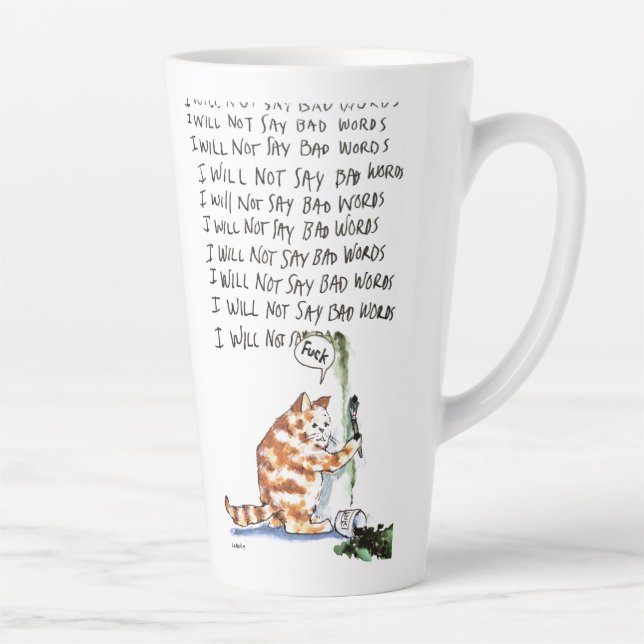 Tasse Latte Bad Word Cat (Droite)