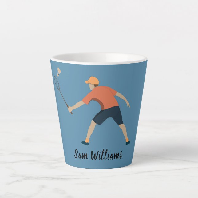 Tasse Latte Badminton (Devant)