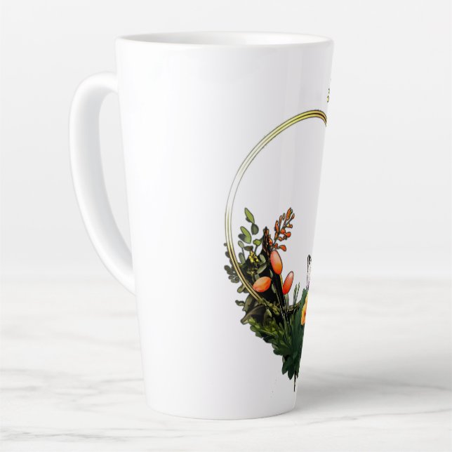 Tasse Latte Bague à fleurs (Angle gauche)