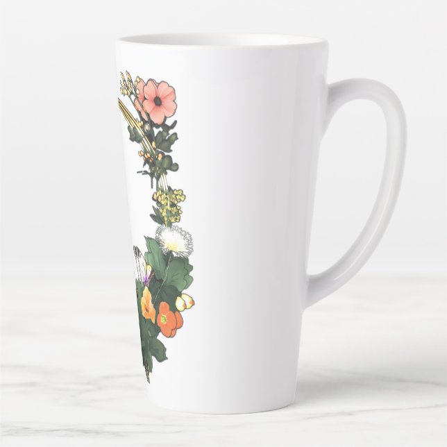 Tasse Latte Bague à fleurs (Droite)