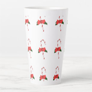 Tasse Latte Baguette de Noël rouge blanc vert