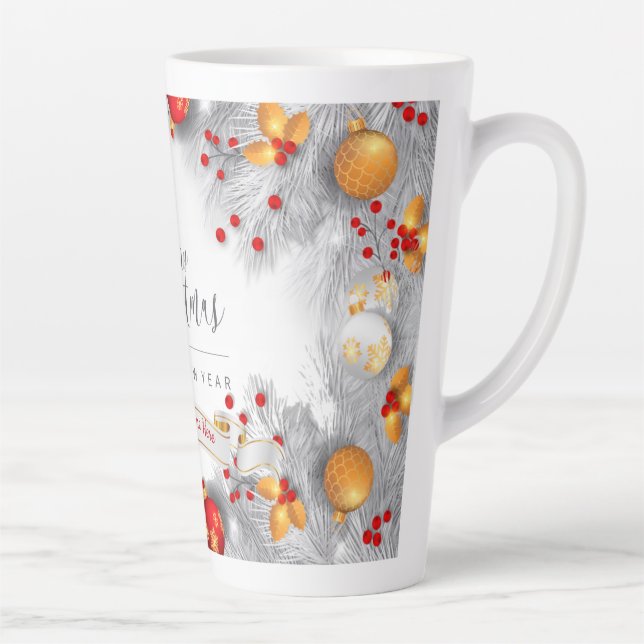 Tasse Latte Baies congelées Noël (couverture complète de l'ima (Droite)