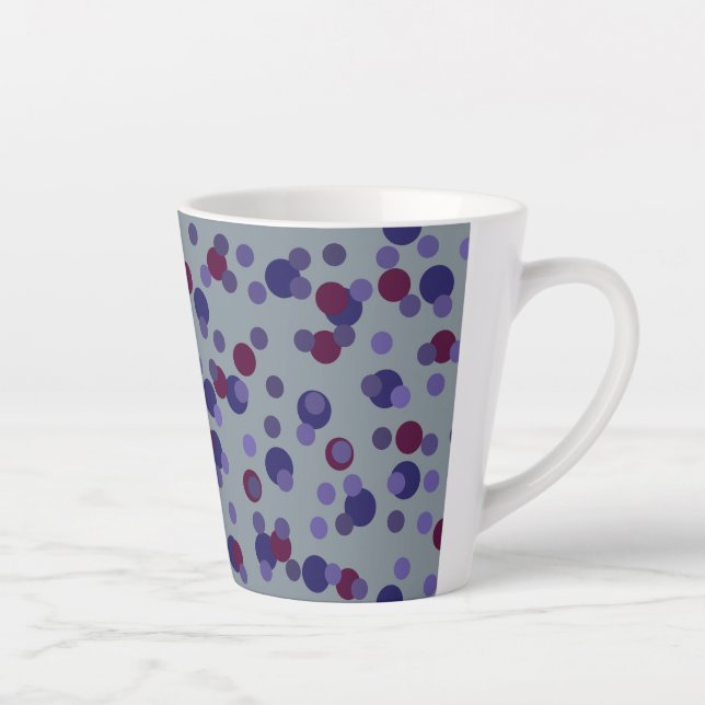 Tasse Latte Baies, points violets et violets (Droite)