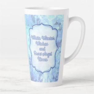 Tasse Latte Baisers à neige - Carte de voeux d'hiver Whimsical