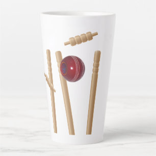Tasse Latte Bal De Cricket Touchant Les Billets,