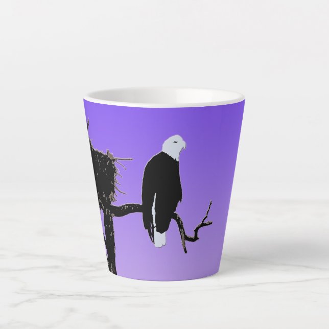 Tasse Latte Bald Eagle at Sunset - Art original de la faune (Devant)