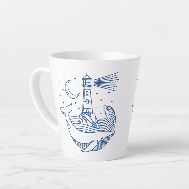 Tasse Latte Baleine phare (Angle gauche)