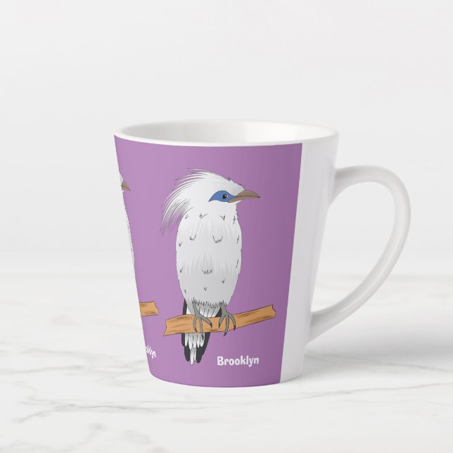 Tasse Latte Bali Mina tropical oiseau exotique (Droite)