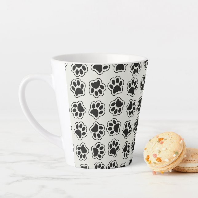 Tasse Latte Balles noires, Paws de chien, Paws de chat, Plan (En situation)