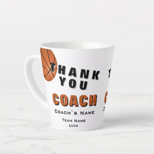 Tasse Latte Ballon de Basket Merci Coach