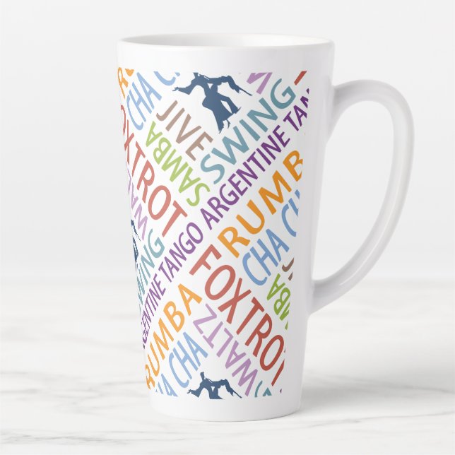 Tasse Latte Ballroom Dancing Word Art (Droite)