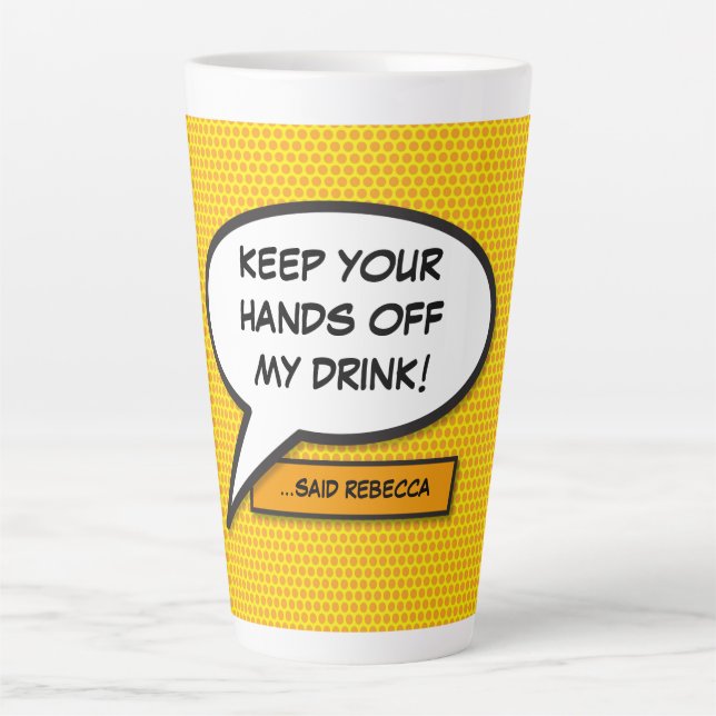 Tasse Latte Bande dessinée Pop Art Personnalisé Livre Discours (Devant)