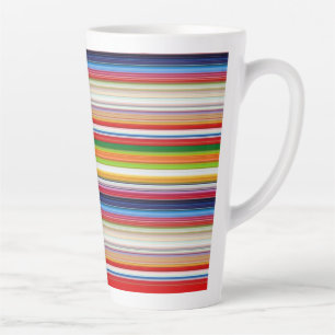Tasse Latte Bandes chaudes et colorées
