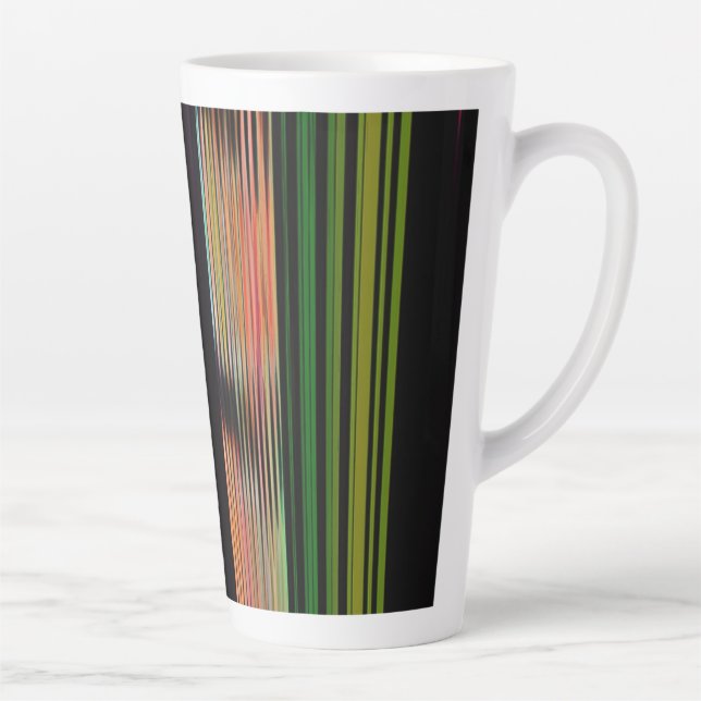 Tasse Latte Bandes colorées 717 Art Abstrait (Droite)