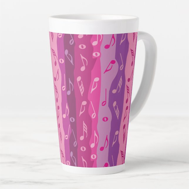 Tasse Latte Bandes de notes musicales (Angle droit)