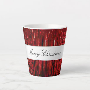 Tasse Latte Bandes de pinces de verre rouge