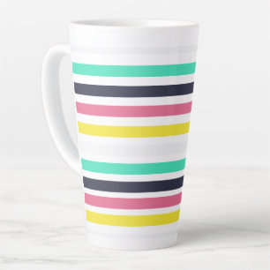 Tasse Latte Bandes horizontales colorées