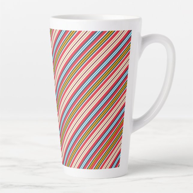 Tasse Latte Bandes Plaid Multicolores Motif-57666 (Droite)