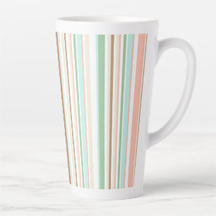 Tasse Latte Bandes rétro aux couleurs pastel