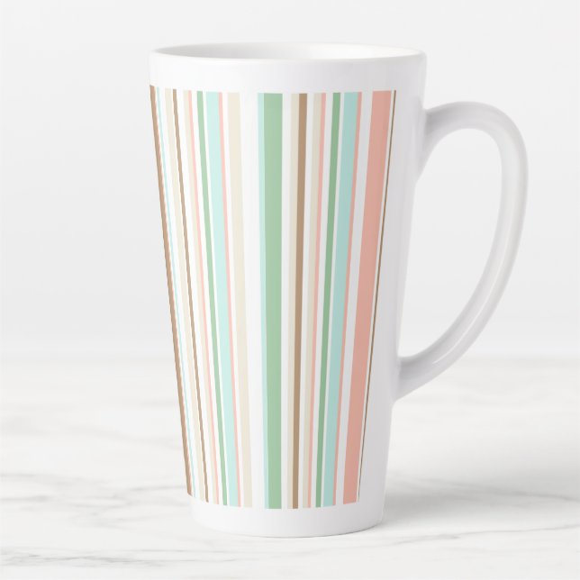 Tasse Latte Bandes rétro aux couleurs pastel (Droite)