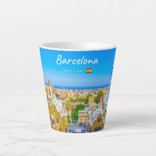 Tasse Latte Barcelone, Espagne - Parc Guell Mosaïque Petite Ga