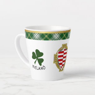 Tasse Latte Barrett Irish Shield & Tartan Personnalisé