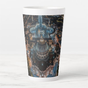 Tasse Latte Basilique Saint-Pierre et Carré de nuit