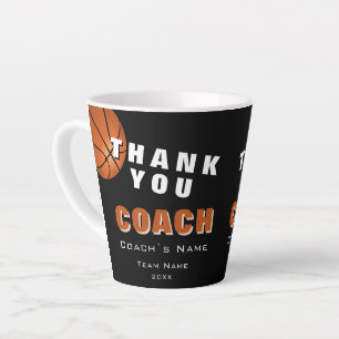 Tasse Latte Basket-ball Merci Coach