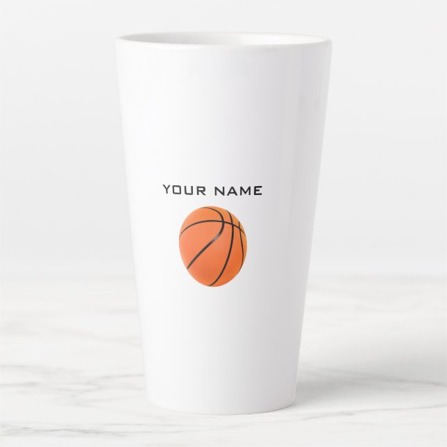 Tasse Latte Basket-ball Votre nom (Devant)