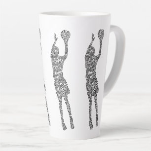 Tasse Latte Basketball Word Art, Typographie