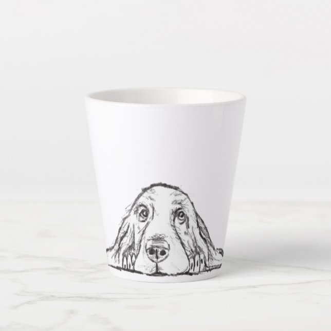 Tasse Latte basset blanc (Devant)