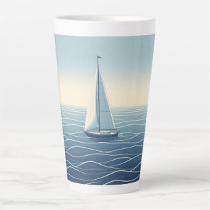 Tasse Latte Bateau à voile en haute mer