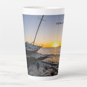 Tasse Latte Bateau À Voile Gulf Breeze Et Jetty Sunset Latte M
