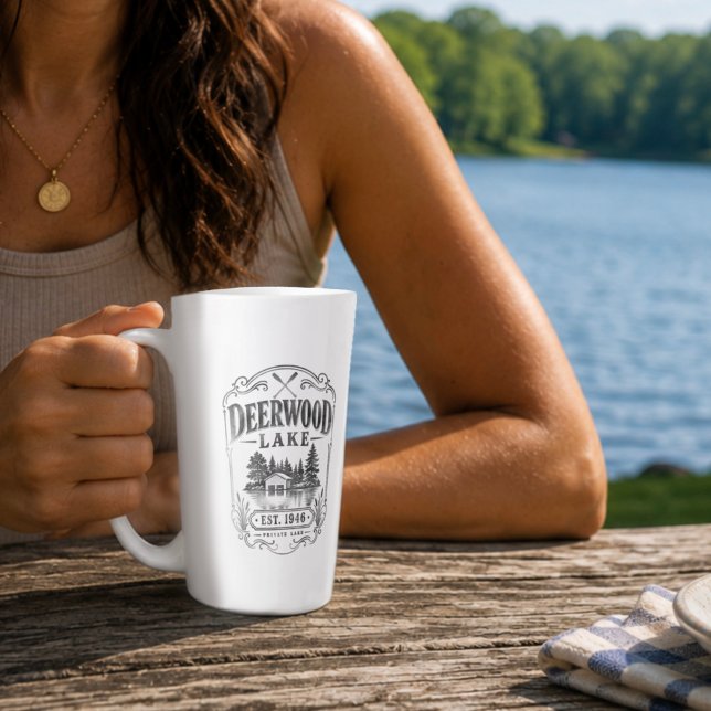 Tasse Latte Bateau de Deerwood de style rétro (Créateur téléchargé)