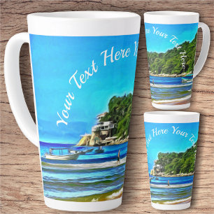 Tasse Latte Bateaux de pêche Mismaloya 0346