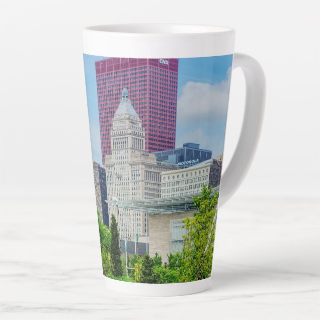 Tasse Latte Bâtiments À Chicago (Angle droit)