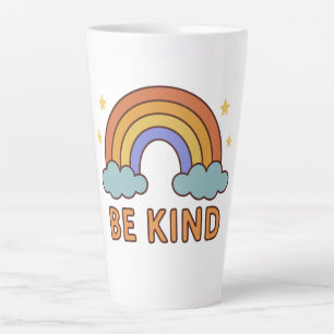 Tasse Latte "Be Kind Rainbow - Colorful Positive Quote Design"