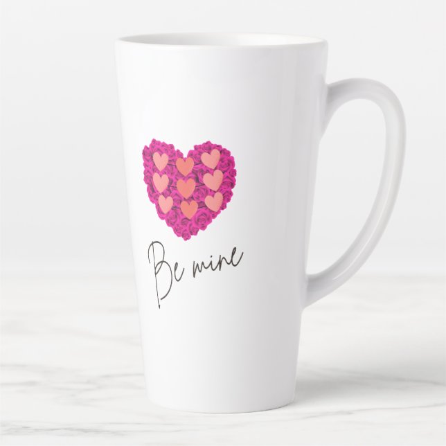 Tasse Latte Be Mine Valentine shirt |Rose with Heart Love (Droite)