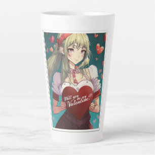 Tasse Latte Be My Valentine in Manga Style 33893