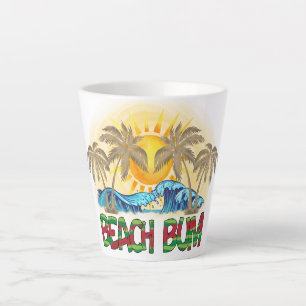 Tasse Latte Beach Bum Watermelon, Ocean Waves et soleil trop