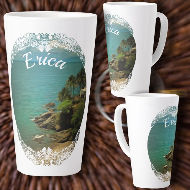 Tasse Latte Beach Dream 0026 (Créateur téléchargé)
