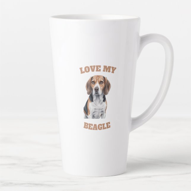 Tasse Latte Beagle Lover Design (Droite)