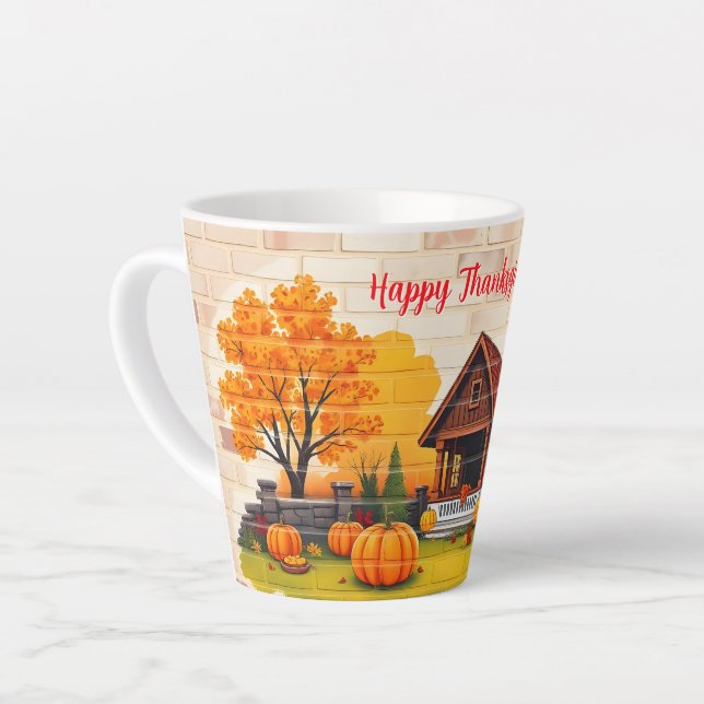 Tasse Latte Beau Bon thanksgiving populaire automne (Angle gauche)