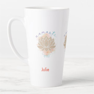 Tasse Latte Beau mot namaste et Lotus Design