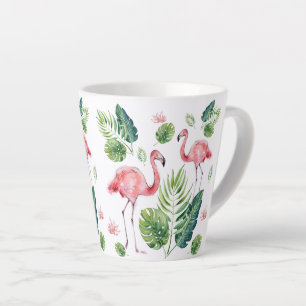 Tasse Latte Beau motif aux flamants roses