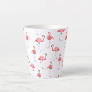 Tasse Latte Beau motif aux flamants roses