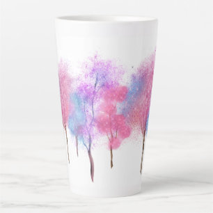 Tasse Latte Beau Pastel Trees