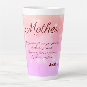 Tasse Latte Beau poème de mère personnalisée
