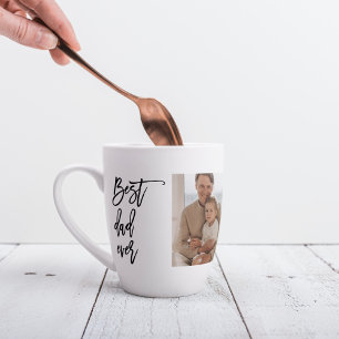 Tasse Latte Beauté Collage photo Meilleur papa Jamais Cadeau