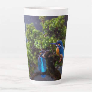 Tasse Latte Beauté de la nature - Kingfisher et Bonsai 